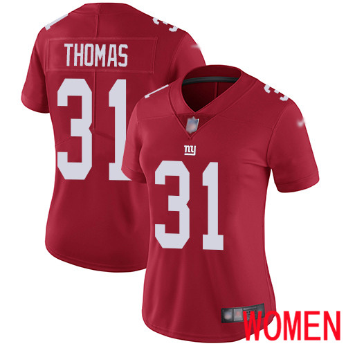 Women New York Giants #31 Michael Thomas Red Limited Red Inverted Legend Football NFL Jersey